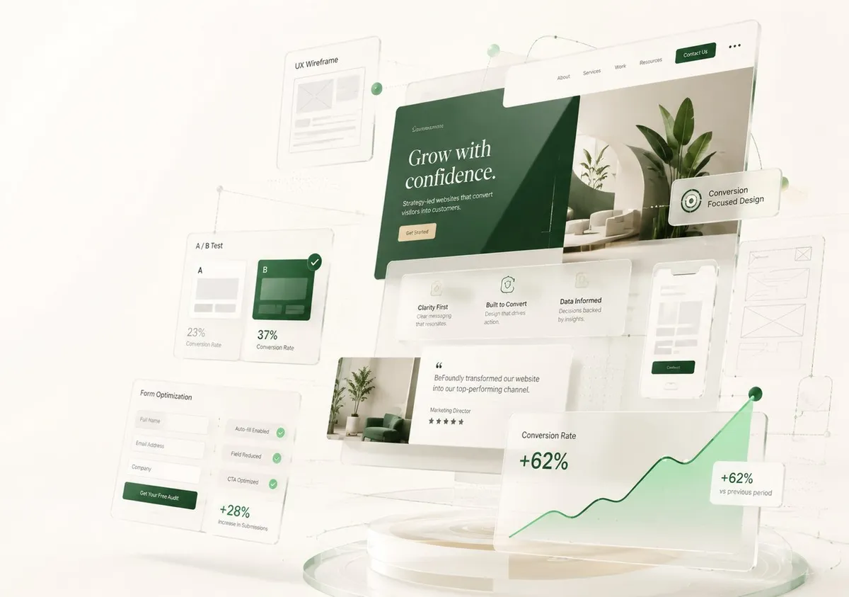 Conversion-focused website design with A/B testing, form optimization, and conversion rate growth